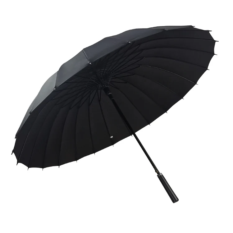 Elegant Automatic Walking Umbrella - 24 Ribs | Extra-Large 115cm Canopy | Windproof | Leatherette Handle