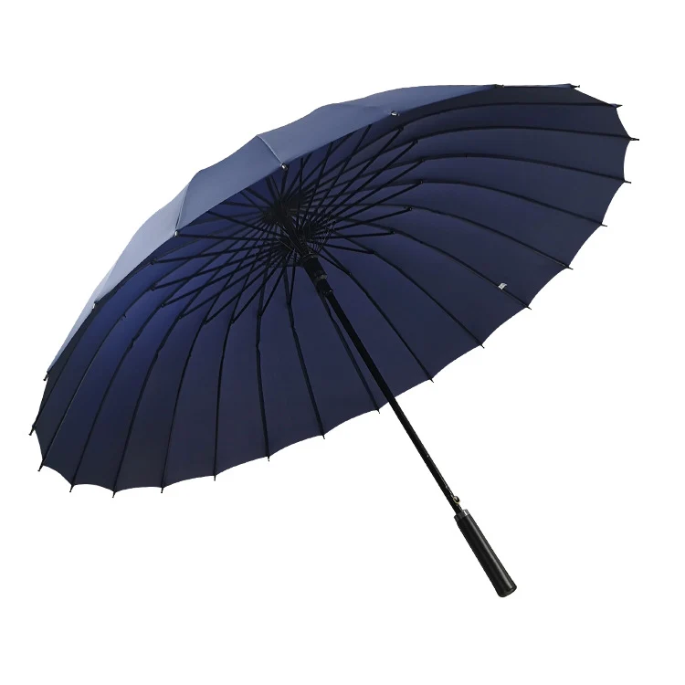 Elegant Automatic Walking Umbrella - 24 Ribs | Extra-Large 115cm Canopy | Windproof | Leatherette Handle