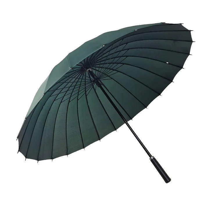 Elegant Automatic Walking Umbrella - 24 Ribs | Extra-Large 115cm Canopy | Windproof | Leatherette Handle
