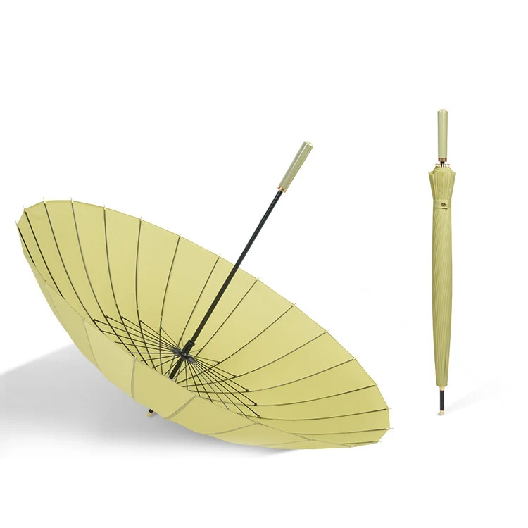 Elegant Automatic Walking Umbrella - 24 Ribs | Extra-Large 115cm Canopy | Windproof | Leatherette Handle