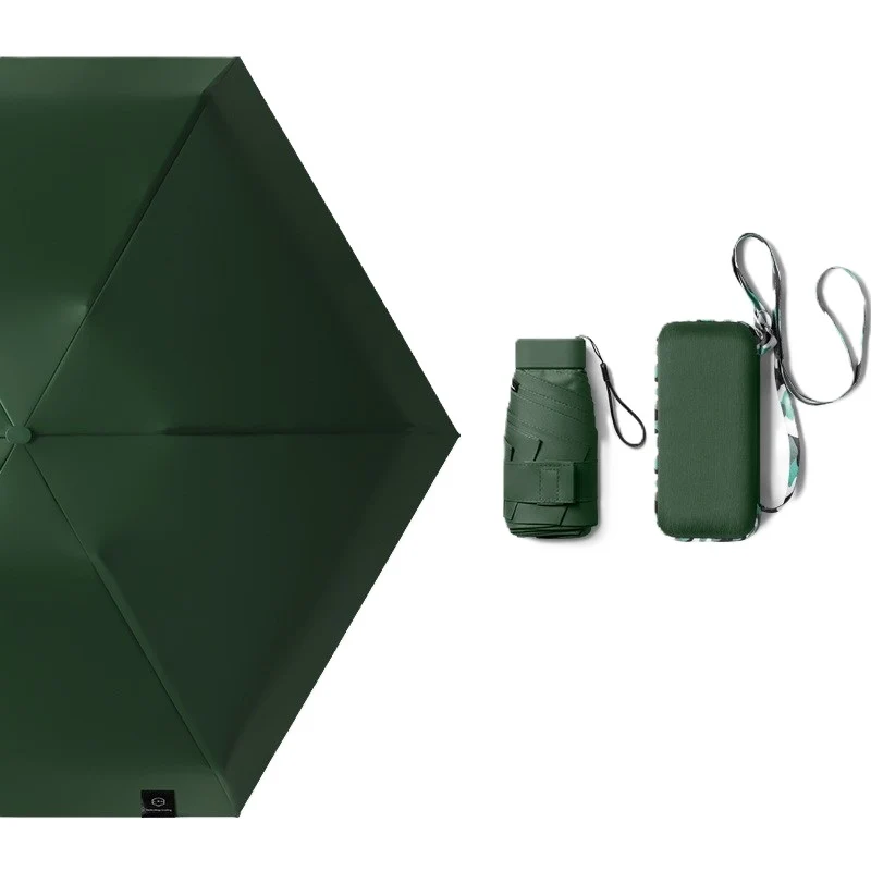 Cased UPF 50+ Compact Mini Flat Travel Umbrella | Shoulder Strap Case | 93cm Canopy | Just 220g