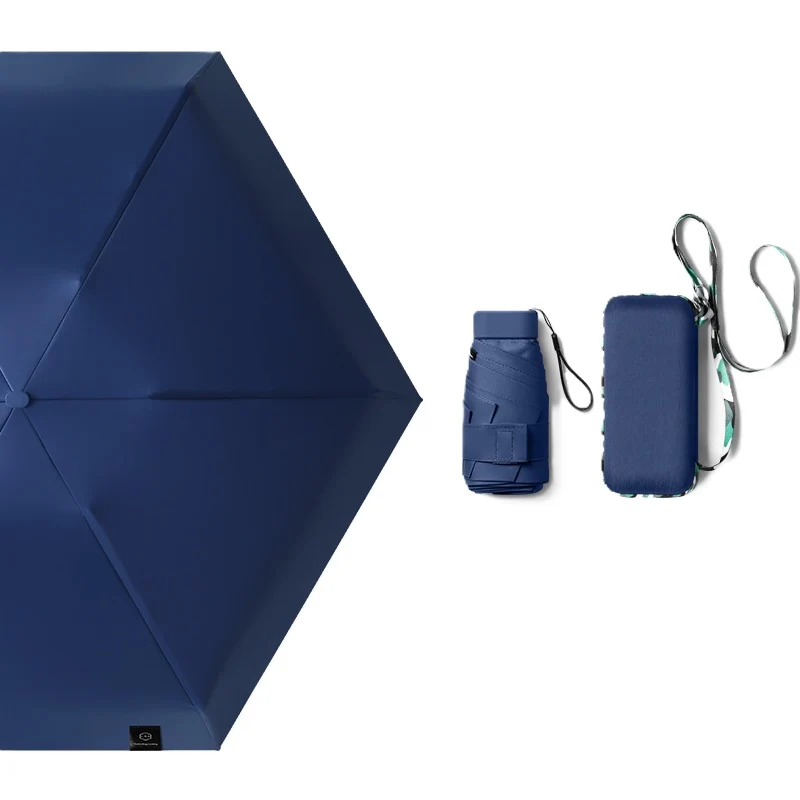Cased UPF 50+ Compact Mini Flat Travel Umbrella | Shoulder Strap Case | 93cm Canopy | Just 220g