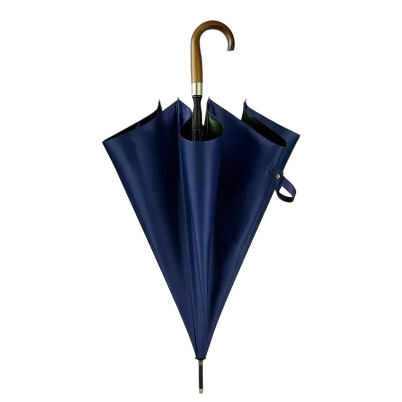 Gentry Fibreglass Auto City Golf Umbrella | Wood Hook Handle | Oversize 120cm Canopy