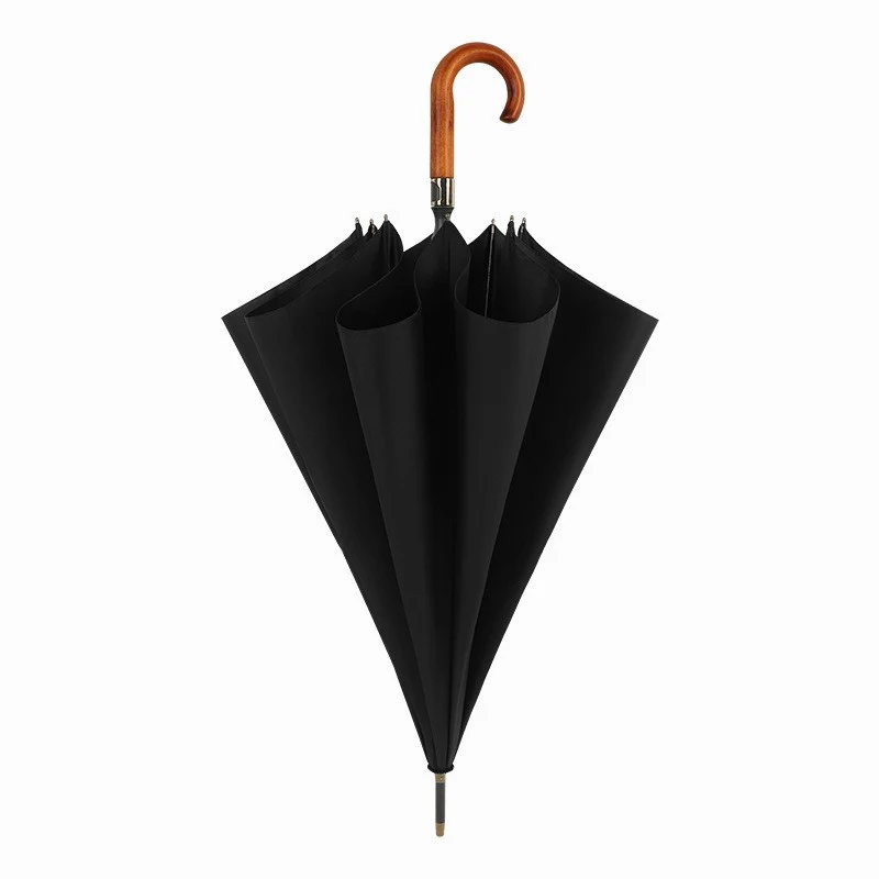 Gentry Fibreglass Auto City Golf Umbrella | Wood Hook Handle | Oversize 120cm Canopy