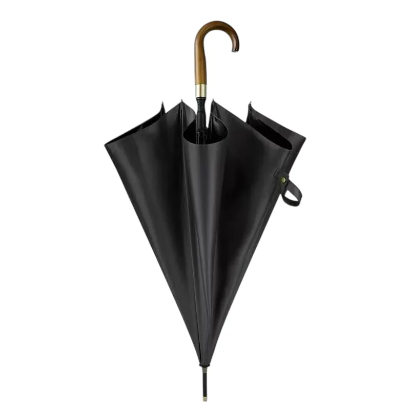 Gentry Fibreglass Auto City Golf Umbrella | Wood Hook Handle | Oversize 120cm Canopy