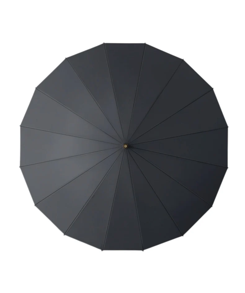 Didsbury Auto 16-Rib Walking Umbrella | Straight Wood Handle | 110cm Canopy | Colour-Match Sleeve