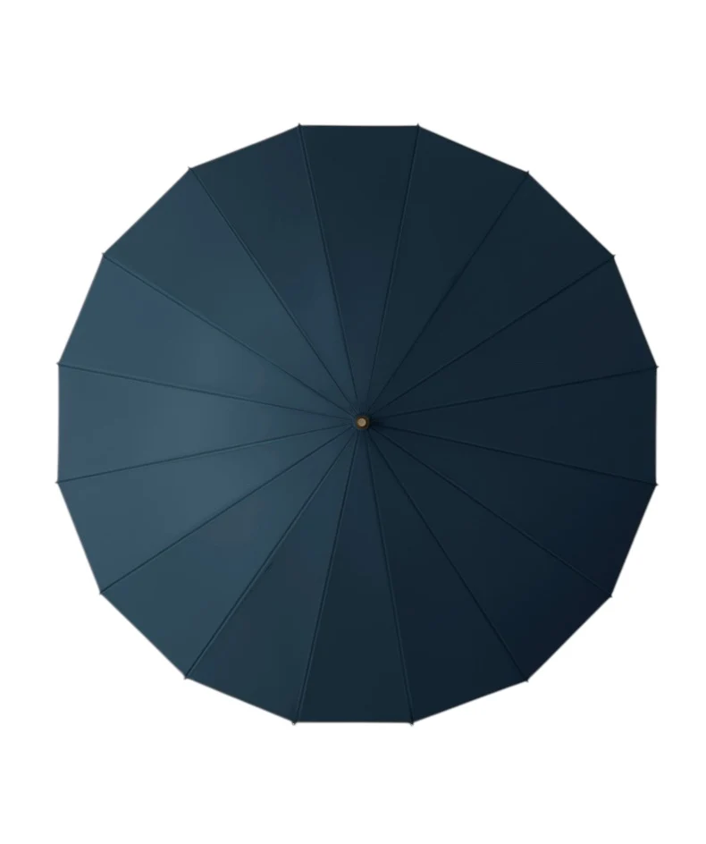 Didsbury Auto 16-Rib Walking Umbrella | Straight Wood Handle | 110cm Canopy | Colour-Match Sleeve