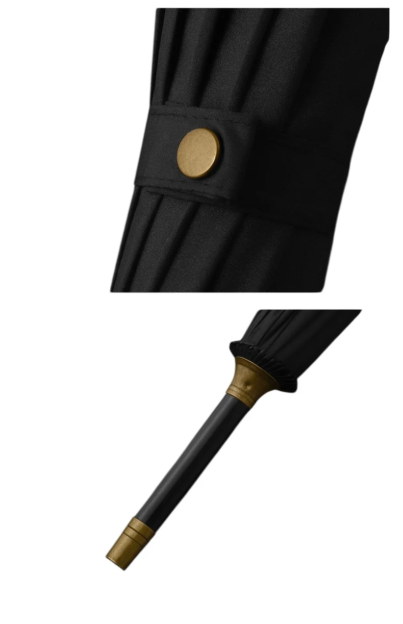 Didsbury Auto 16-Rib Walking Umbrella | Straight Wood Handle | 110cm Canopy | Colour-Match Sleeve
