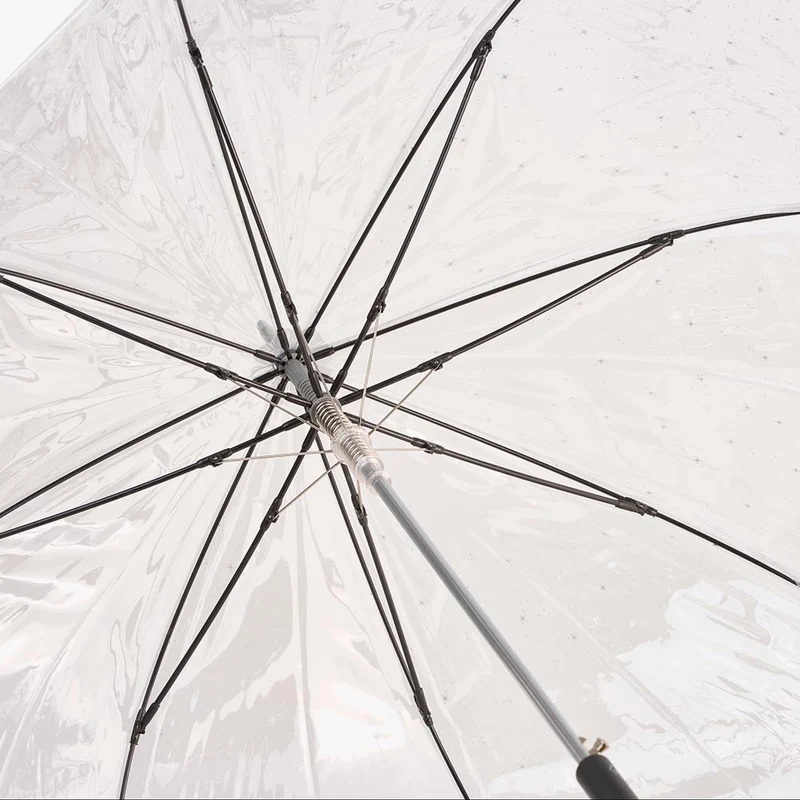 Clear Automatic Walking Umbrella - Mini Stars | Transparent PVC | Windproof | 99cm Canopy