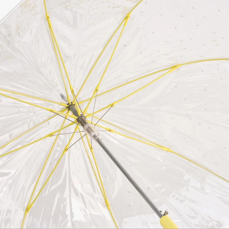 Clear Automatic Walking Umbrella - Mini Stars | Transparent PVC | Windproof | 99cm Canopy
