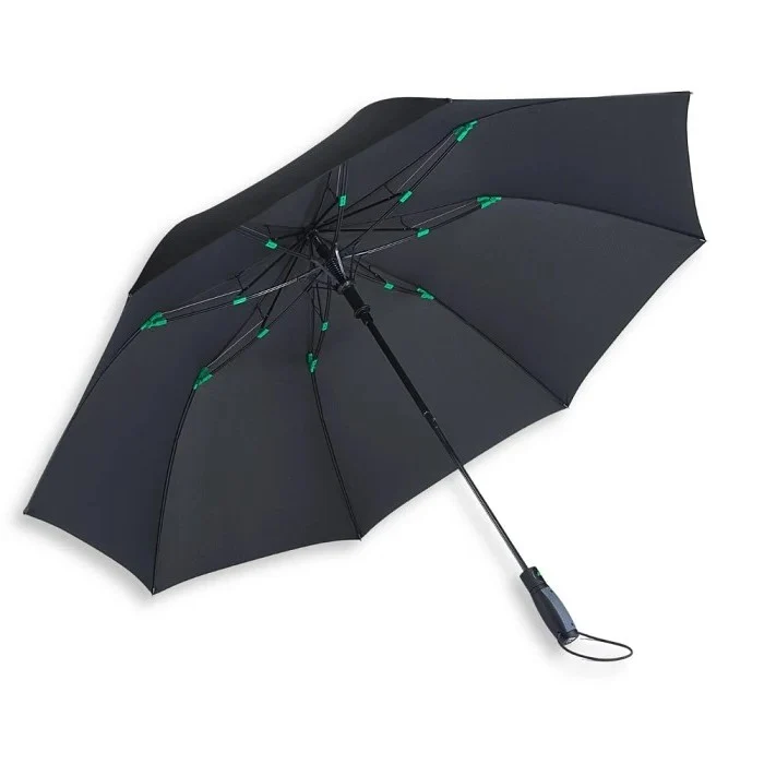Fulton Windbreaker Golf Folding Umbrella - Black | 124cm Supersize Canopy | Storm Resistant