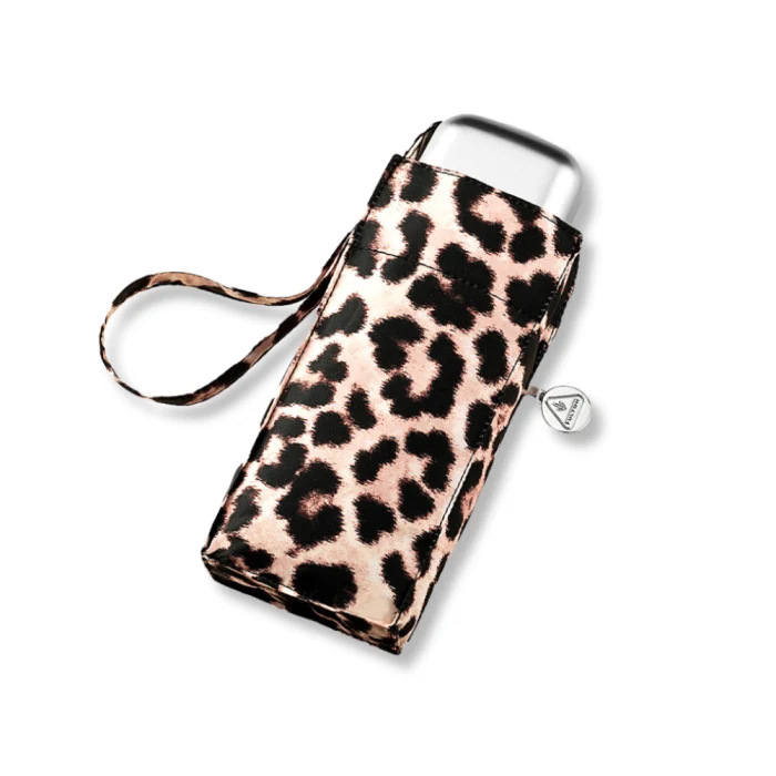 Fulton Tiny Compact Folding Umbrella - Classic Leopard | Pocket Size 15cm | Just 160g
