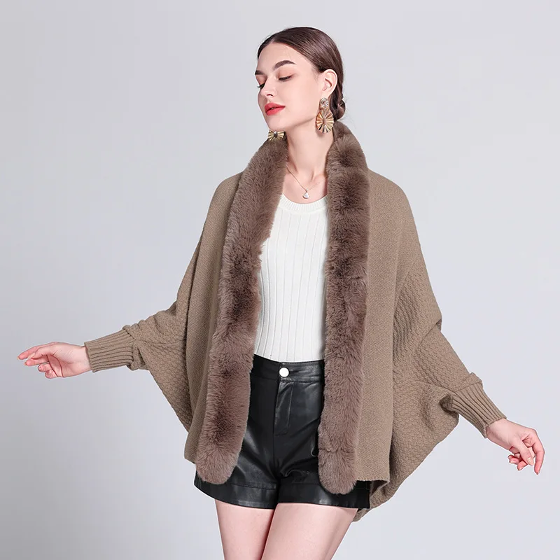 Pull Poncho Femme avec Manches
