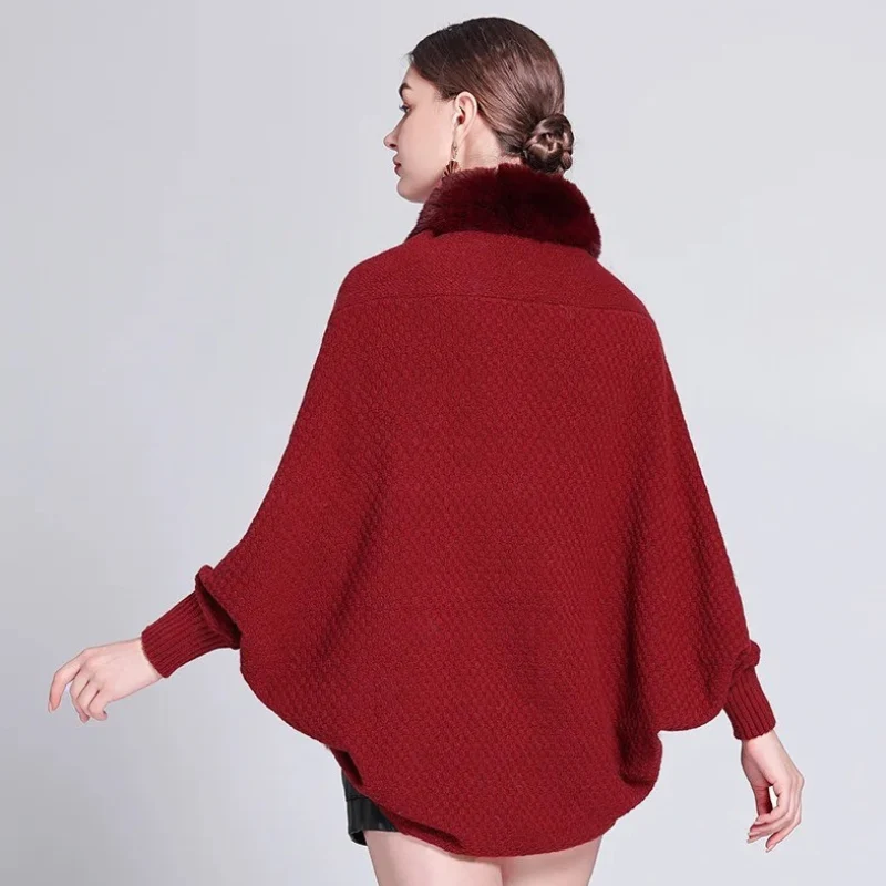 Pull Poncho Femme avec Manches