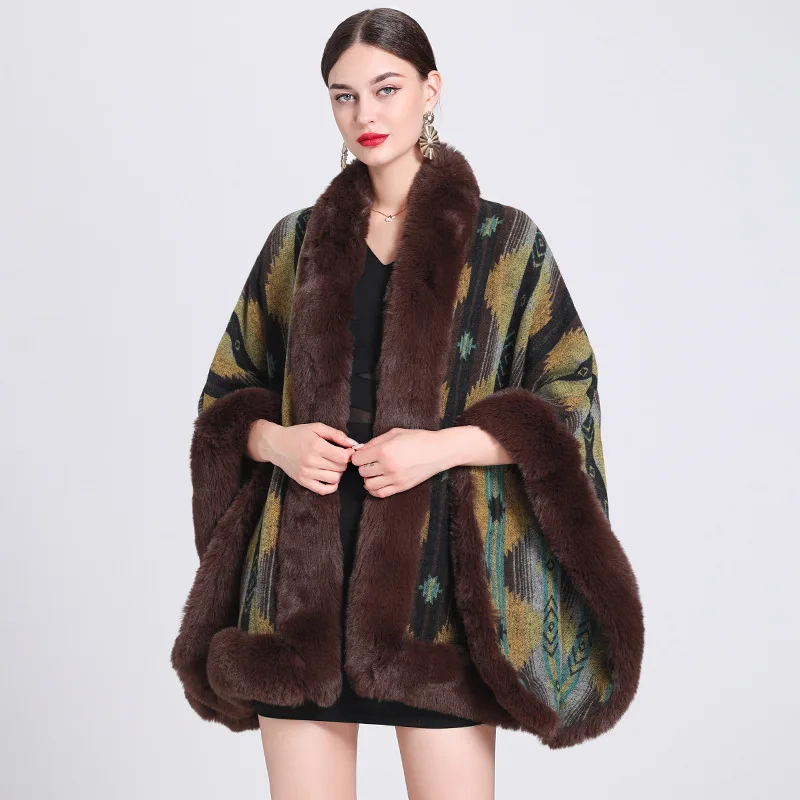 Poncho Femme Motif Ethnique
