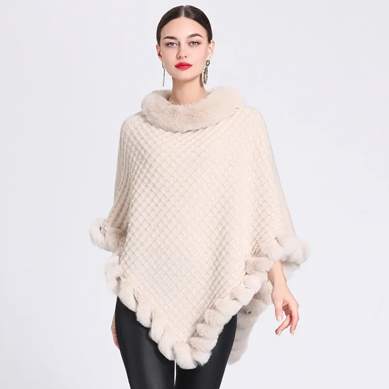 Poncho Femme Tricot