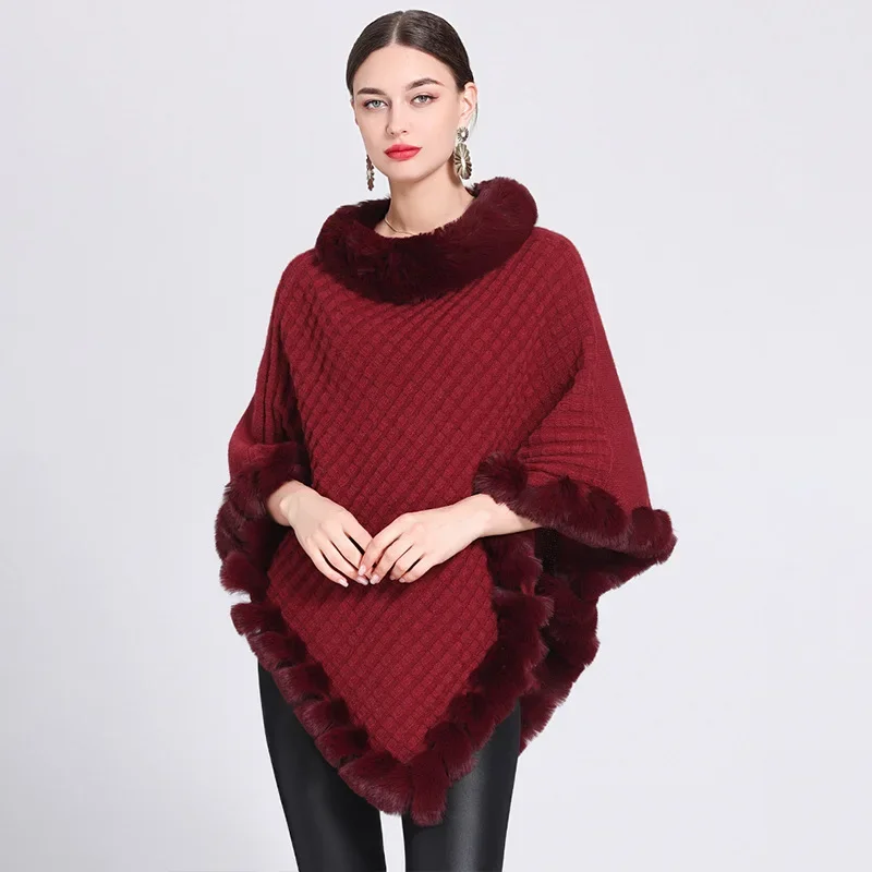 Poncho Femme Tricot