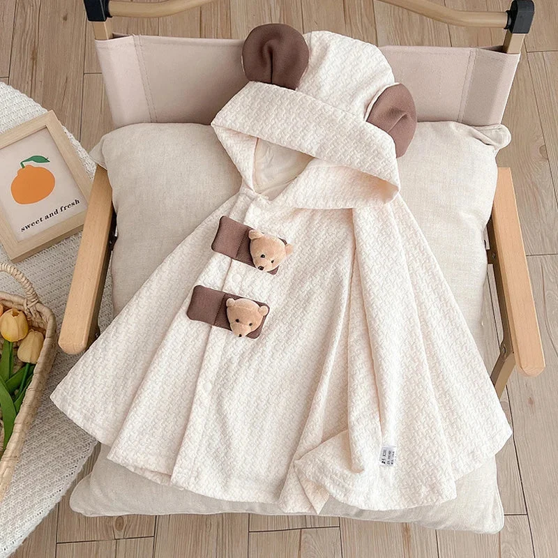 Poncho Bébé Ours Mignon