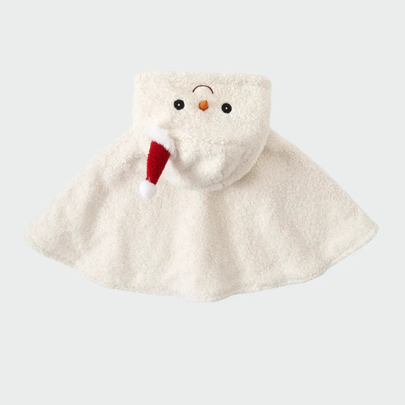 Poncho Bébé Bonhomme de Neige