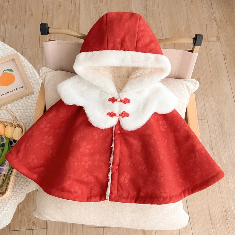 Poncho Bébé Fille Rouge