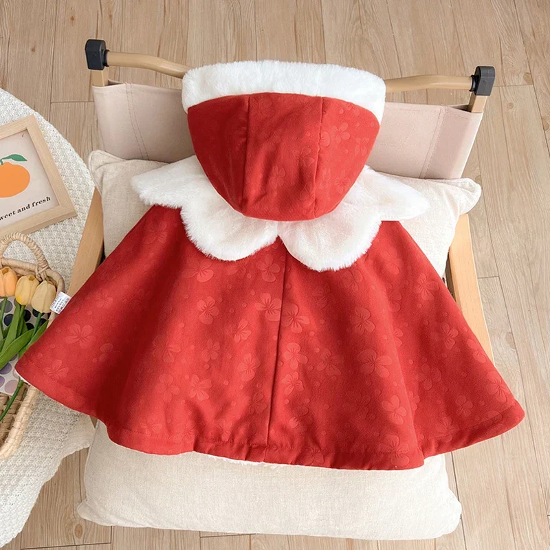 Poncho Bébé Fille Rouge