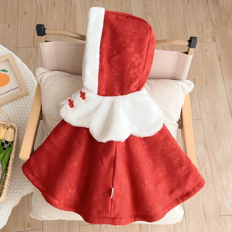 Poncho Bébé Fille Rouge