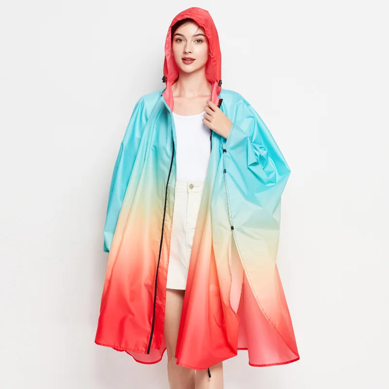 Poncho Pluie Tricolore Femme