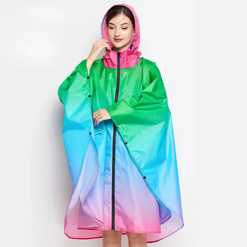 Poncho Pluie Tricolore Femme