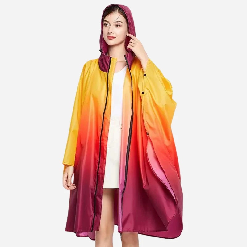 Poncho Pluie Tricolore Femme