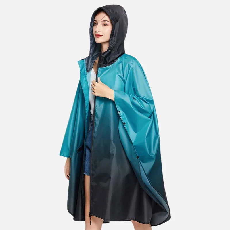 Poncho Pluie Tricolore Femme