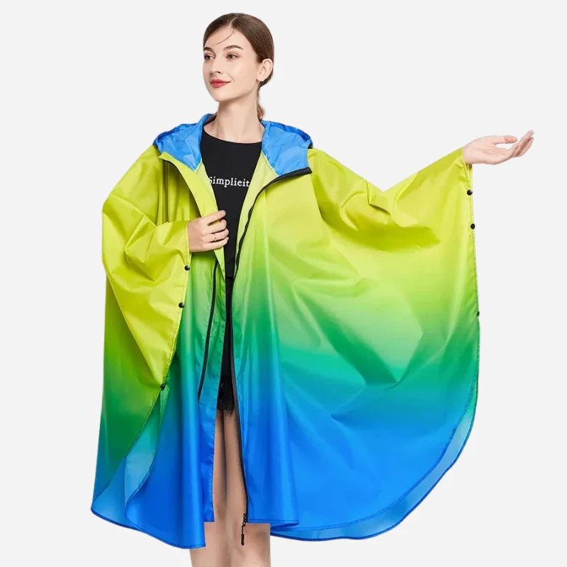 Poncho Pluie Tricolore Femme