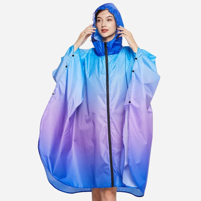Poncho Pluie Tricolore Femme