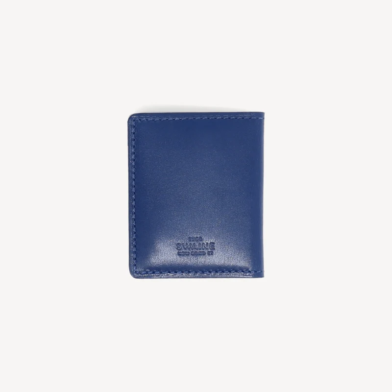 Cadre photo ovale en veau pour 2 personnes - Bleu