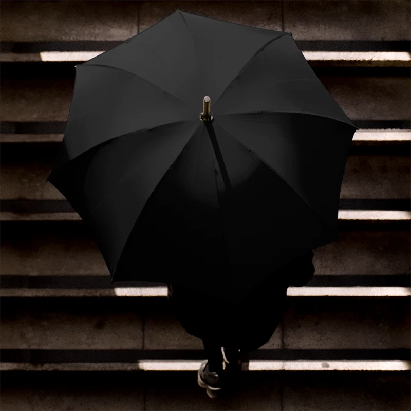 Parapluie en noyer pour femme - Noir