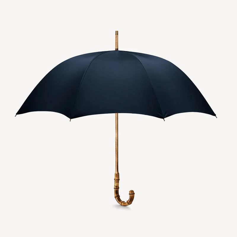 Parapluie Whangee Singin' in the Rain pour homme - Bleu marine foncé