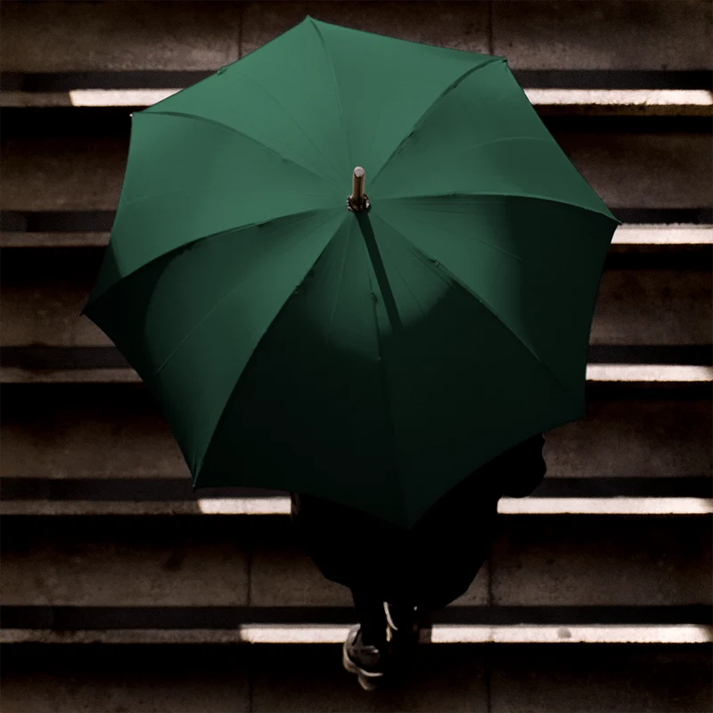 Parapluie en noyer pour homme - Vert jaguar