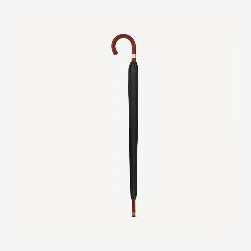 Parapluie rayé pour homme, motif cerisier - Noir