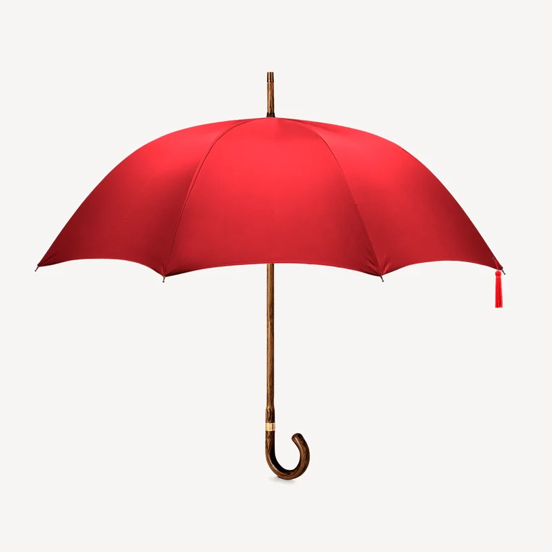 Parapluie en chêne en édition limitée - Écarlate (avec pompon)