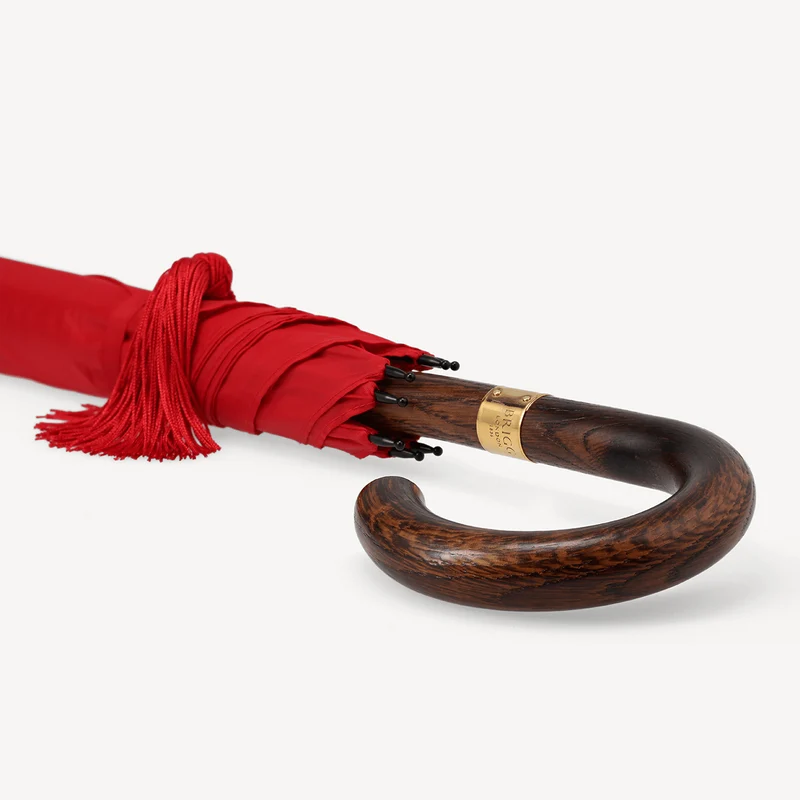 Parapluie en chêne en édition limitée - Écarlate (avec pompon)