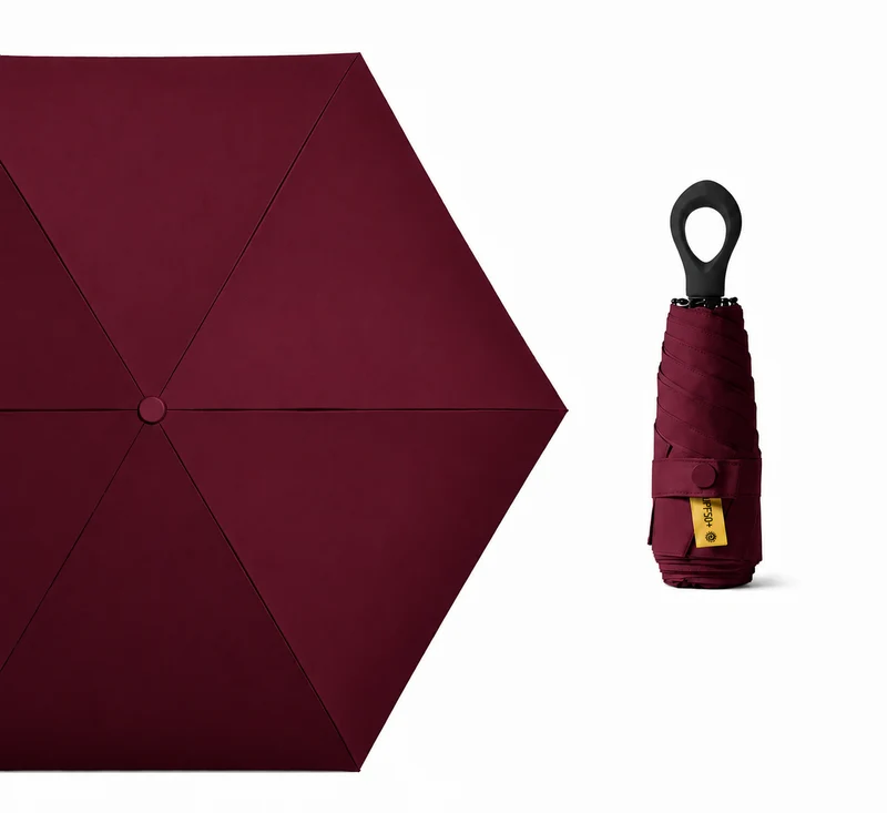 UW UPF 50+ Compact Travel Umbrella - Loop Hook | Sun & Rain Protection | 93cm Canopy | 185g