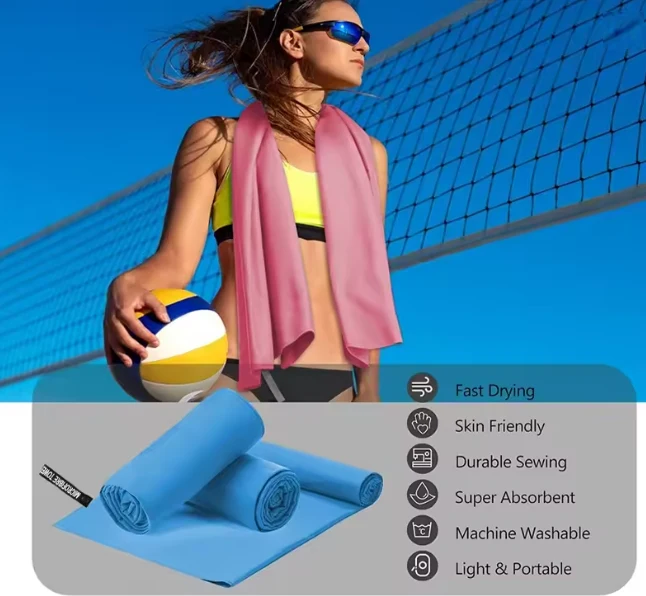 Compact Quick-Drying Microfibre Beach Towel | 80x160cm | Super Absorbent | Machine Washable