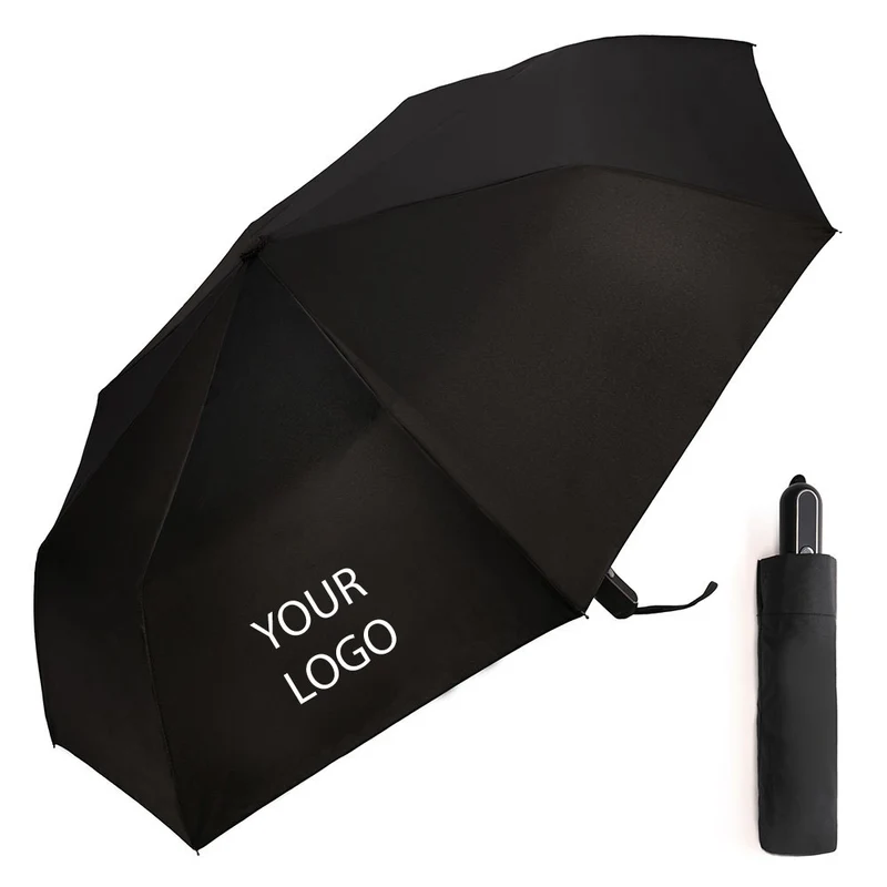 Auto O&C Folding Umbrella - Black | Windproof | Custom Print from 25pcs | 98cm Canopy | 300g