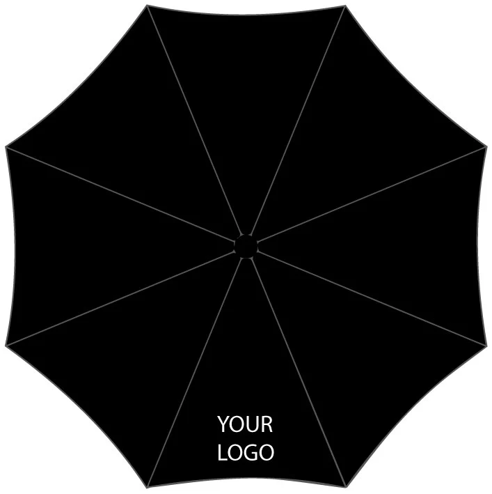 Auto O&C Folding Umbrella - Black | Windproof | Custom Print from 25pcs | 98cm Canopy | 300g