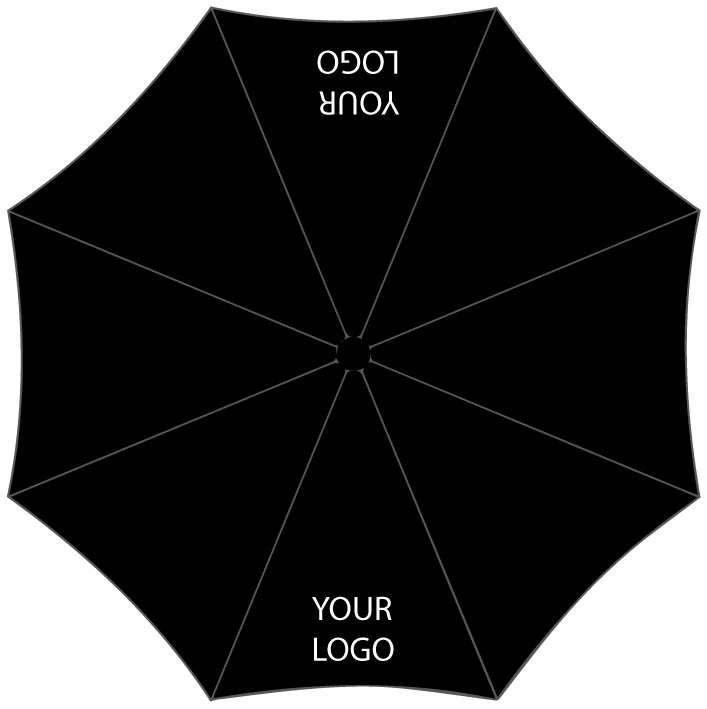 Auto O&C Folding Umbrella - Black | Windproof | Custom Print from 25pcs | 98cm Canopy | 300g