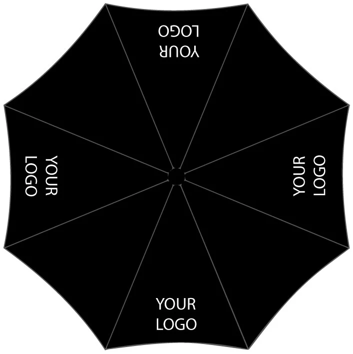Auto O&C Folding Umbrella - Black | Windproof | Custom Print from 25pcs | 98cm Canopy | 300g