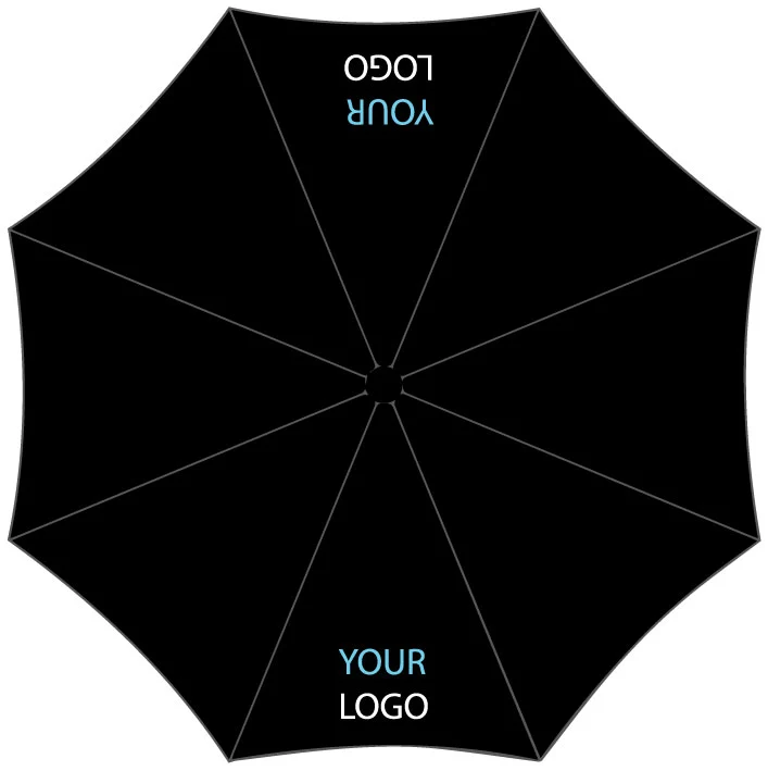 Auto O&C Folding Umbrella - Black | Windproof | Custom Print from 25pcs | 98cm Canopy | 300g