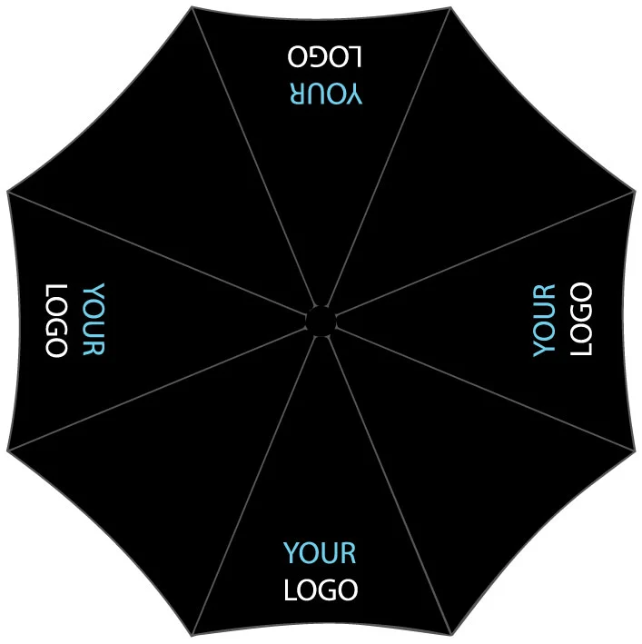 Auto O&C Folding Umbrella - Black | Windproof | Custom Print from 25pcs | 98cm Canopy | 300g
