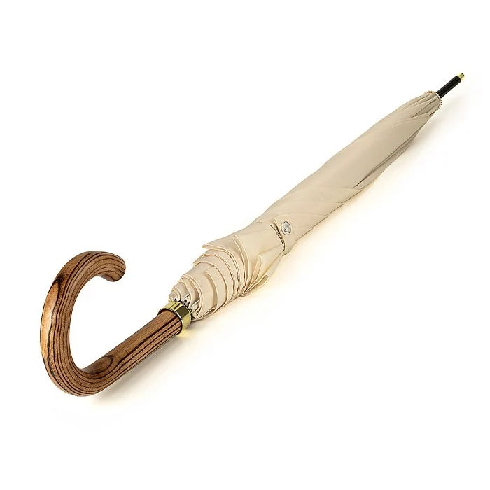 Fulton Commissioner Elm Wood Walking Umbrella - Ivory Cream | Wedding Umbrella | Italian Wood Handle