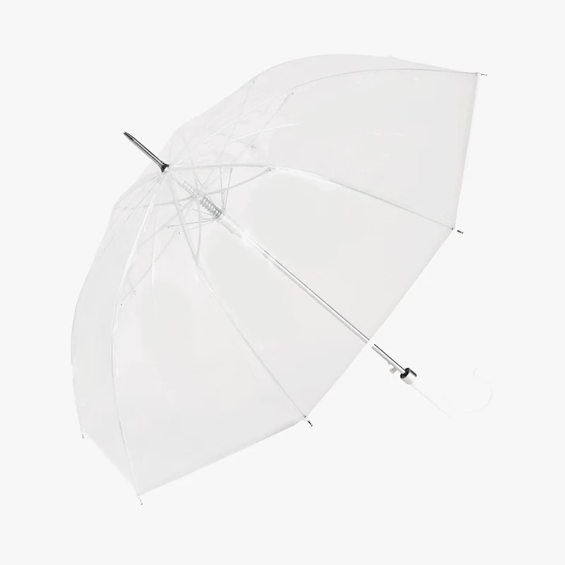 Clear Automatic Walking Umbrella - Coloured Border | Transparent POE | Windproof | 99cm Canopy