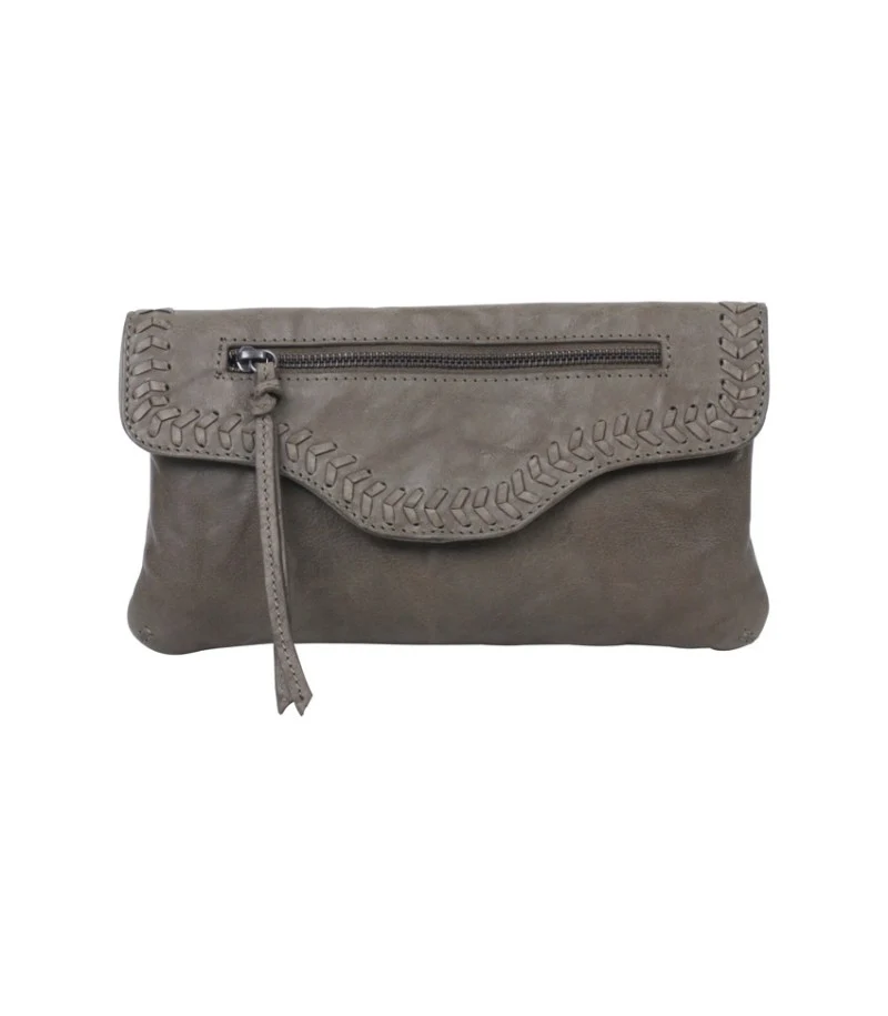 Markberg 'Ada' Taupe Leather Clutch